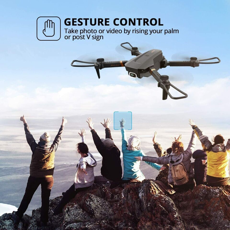 4DRC V4 Drone with 1080P HD Camera for Adults and Kids, Foldable Quadcopter with Wide Angle FPV Live Video, Trajectory Flight, App Control,Optical Flow, Altitude Hold and 2 Modular Batteries