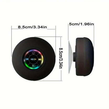Waterproof Bluetooth Shower Speaker - USB Rechargeable, with Suction Cup Mount, Wireless Bathroom Speaker featuring Clear Audio and Easy Button Control (Black)