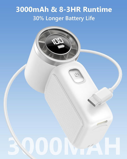 Portable Handheld Mini Fan, 6 Gear Wind, Hand Small Travel Personal Held Fans, Rechargeable Turbo Fan, Gifts for Women Men, for Camping Vacation Outdoor