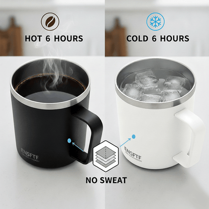 Insulated Stainless Steel Coffee Mug with Leak-Proof Lid – Reusable Office/Trave