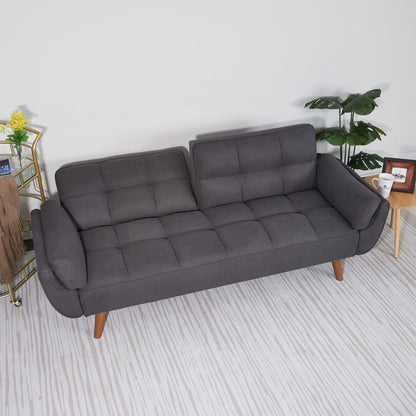 75" Flared Arm Convertible Sleeper Sofa-Dark Gray