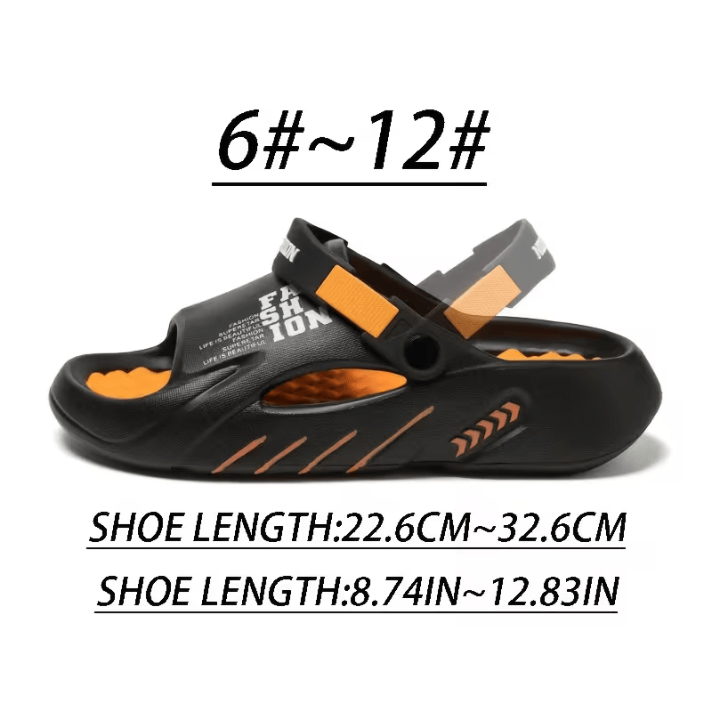 Platform Men's EVA Clog Slippers, Trendy Hole Design Mule Slides with Back Strap, Cushioned Elevated Casual Shoes for Summer, Streetwear, Indoor, Outdoor