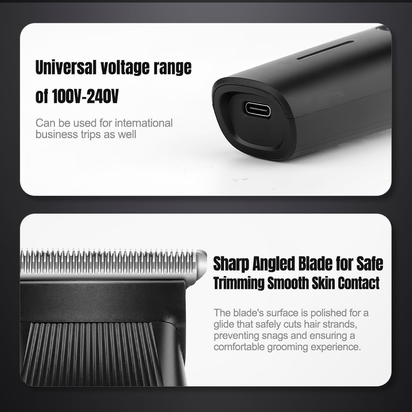 Beard Trimmer, 3 in 1 Hair Clippers and Mens Grooming Kit, Face, Nose, Ear Hair Trimmer - Black