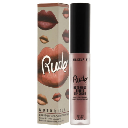 Notorious Rich Long Liquid Lip Color - Obscene Gesture by Rude Cosmetics for Women - 0.1 oz Lip Color