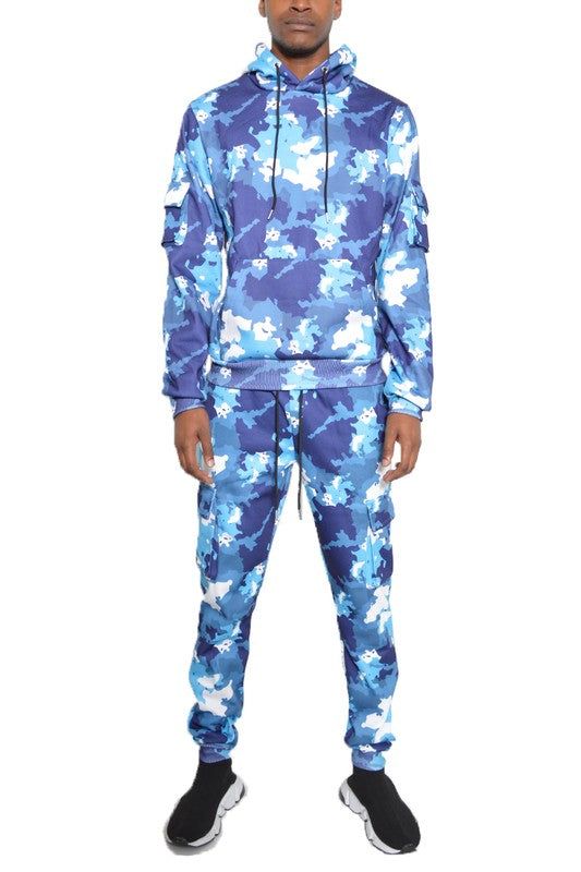 Premium Full Camo Cotton Hoodie Sweat Set - Perfect for Outdoor Adventures