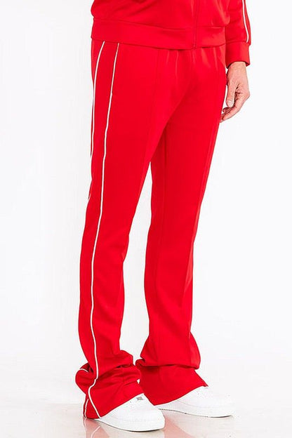 Men's Side Pipe Stacked Flare Trousers for Trendy Urban Style