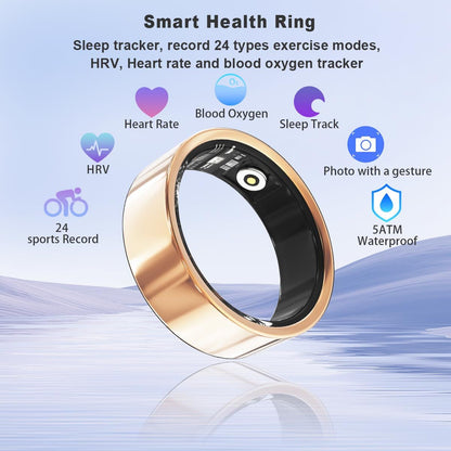 Smart Ring Health Tracker - Fitness Sleep Heart Rate Blood Oxygen Tracker Smart Ring For Men And Women,IP68 Waterproof Level Bluetooth Fitness Tracker Rings Family Care