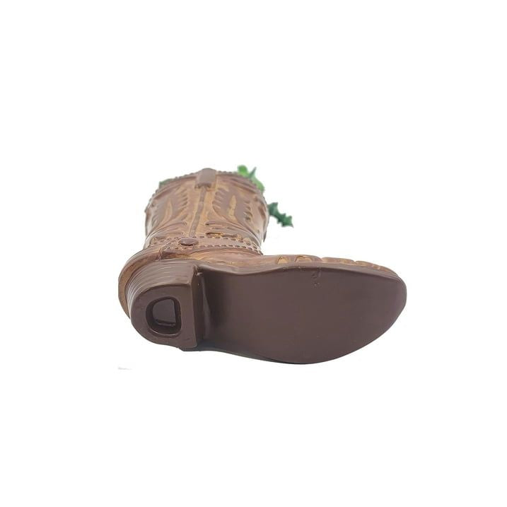 (4 pack) 7.25" Artificial Cactus Succulent in Brown Ceramic Cowboy Boot Planter