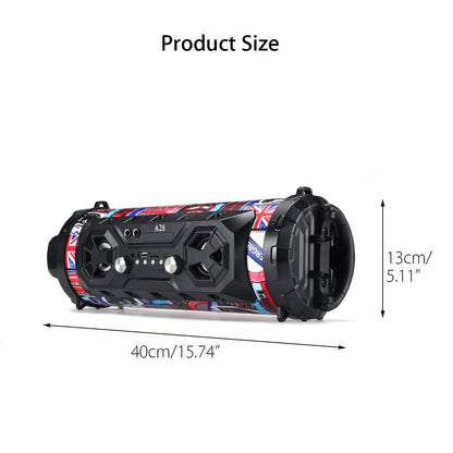 Bluetooth Speaker A28 Portable Wireless Stereo Bass Subwoofer Karaoke Party Speakers with RGB LED Light Support FM Radio TF Card