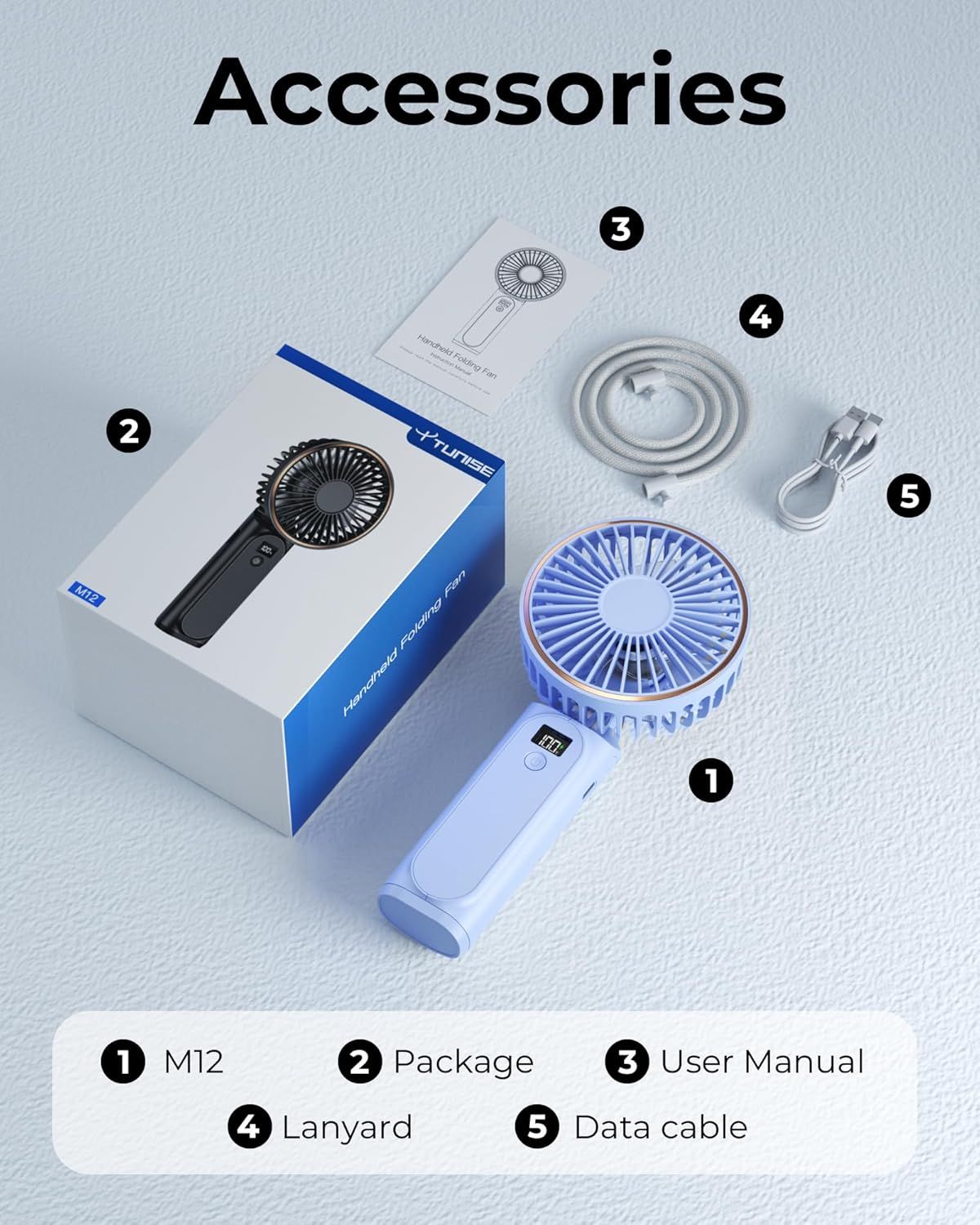 Portable Handheld Fan, Portable Fan Rechargeable, 4000mAh, 180° Adjustable, 6 Speed Wind, Display Electricity in Real Time, USB Rechargeable Foldable F an, Quiet Personal Fan as Power Bank