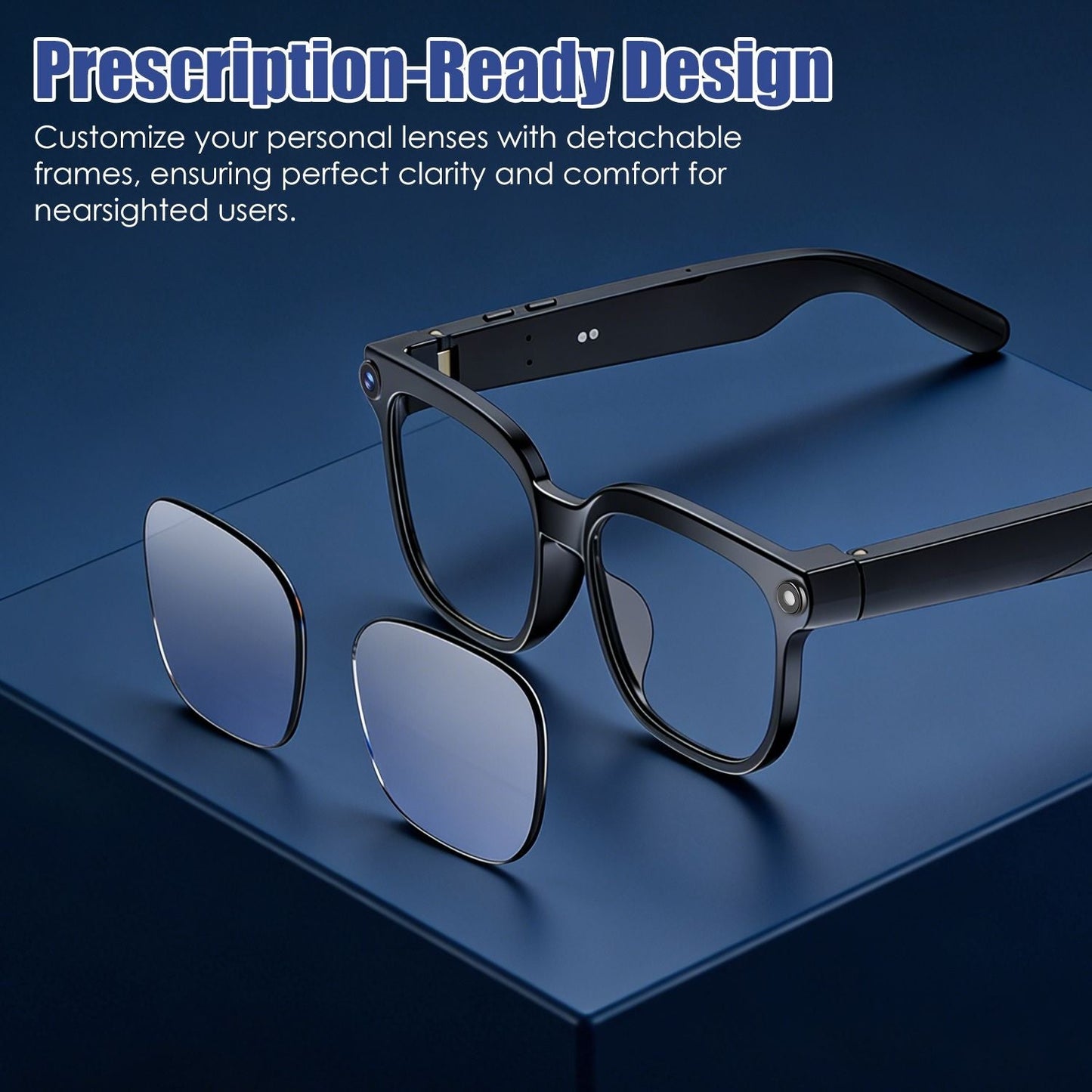 AI Smart Glasses with Camera and Audio 8MP HD1080P Real Time Translation 139 Languages Voice Assistant AI Photo Recognition Music Playback & Hands-Free Calling for Travel Meeting Vlog