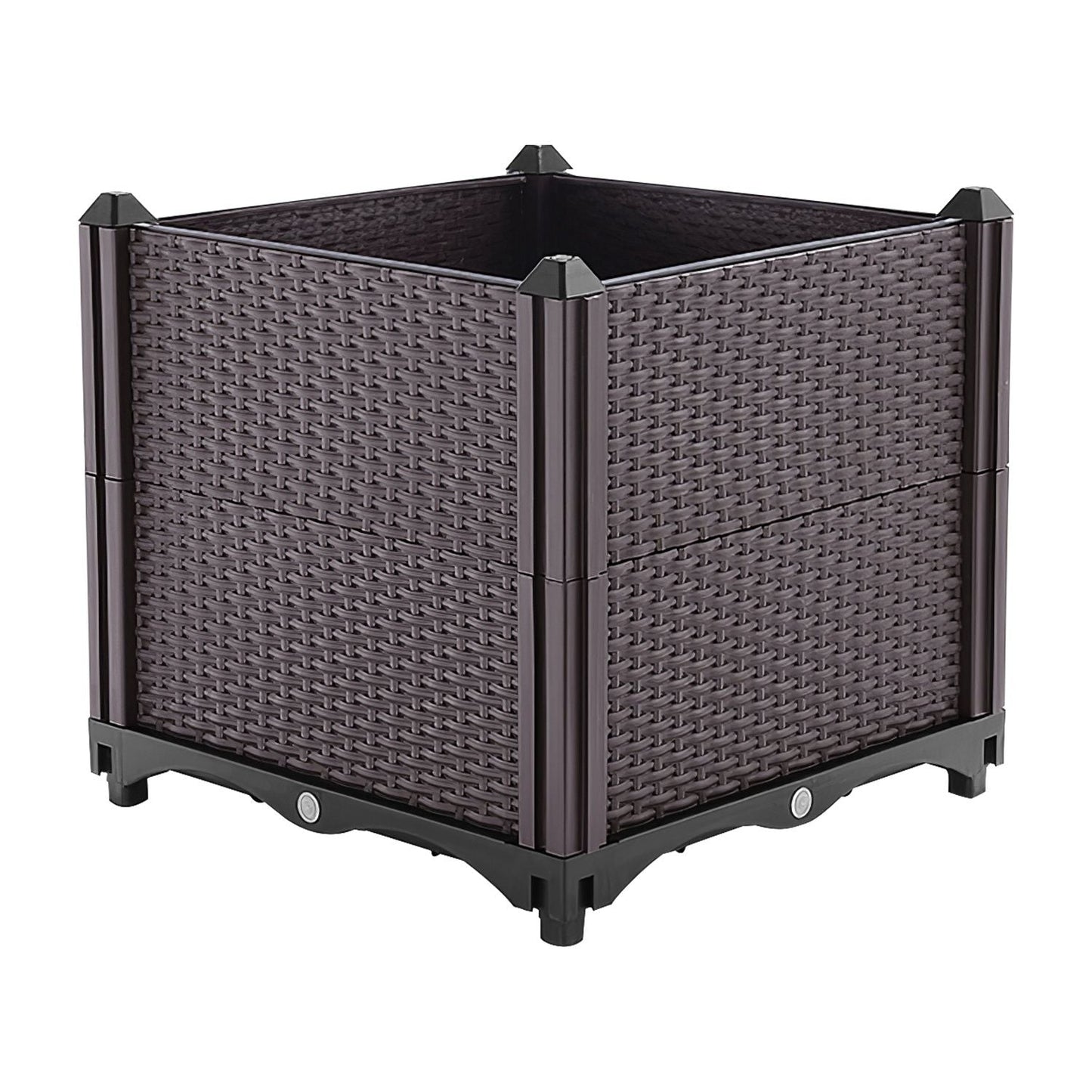 Raised Garden Bed with Self-watering System Rectangle Garden Planter for Garden Patio Balcony Elevated Planter Box for Flowers Vegetables Herbs