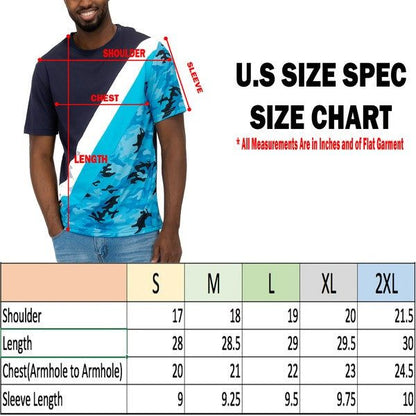 Men's Short Sleeve Camo Color Block Tee for Casual Wear