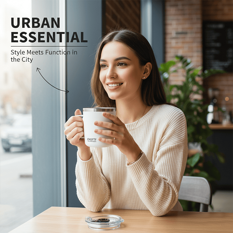 Insulated Stainless Steel Coffee Mug with Leak-Proof Lid – Reusable Office/Trave