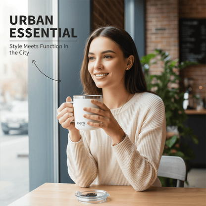 Insulated Stainless Steel Coffee Mug with Leak-Proof Lid – Reusable Office/Trave
