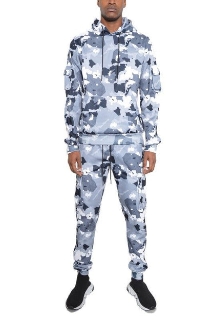 Premium Full Camo Cotton Hoodie Sweat Set - Perfect for Outdoor Adventures