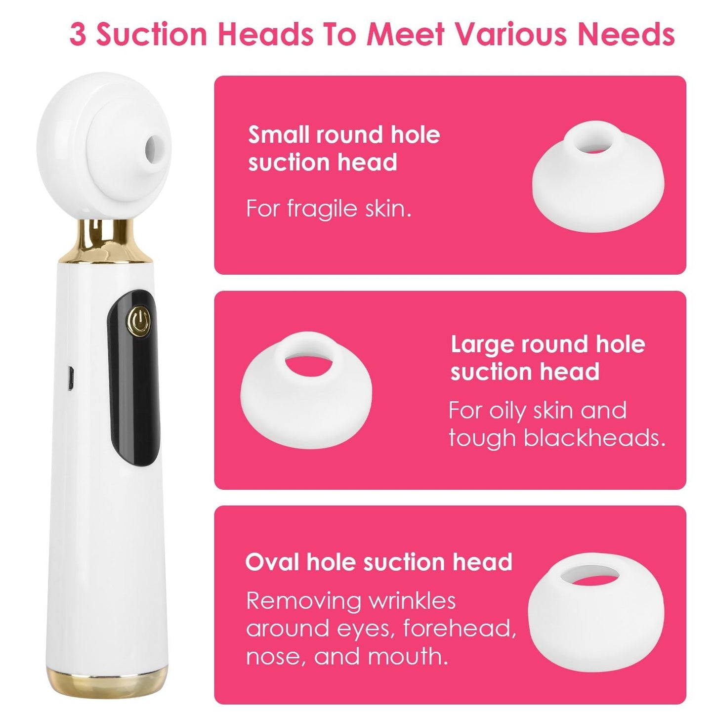 Blackhead Vacuum Remover Electric Acne Blackhead Comedone Extractor Remover Tool Facial Pore Cleaner Pimple Suction Tool