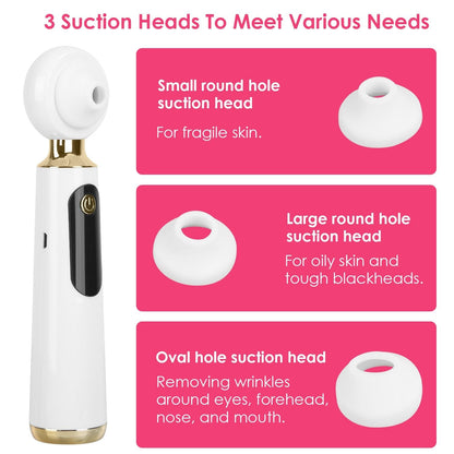 Blackhead Vacuum Remover Electric Acne Blackhead Comedone Extractor Remover Tool Facial Pore Cleaner Pimple Suction Tool