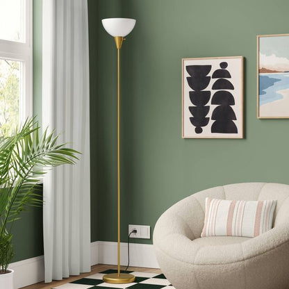 Torchiere Floor Lamp Black Minimalist Standing Light with 3-Way Switch Light Bulbs Not Included