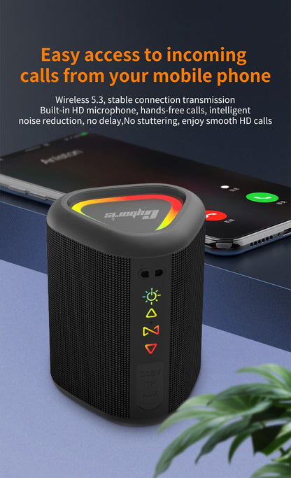 Cyboris S1 High Quality Portable Mini Waterproof Bluetooth Speaker, Wireless V5.4 Outdoor TWS Stereo Sporting Speakers 15W Loud Stereo Soundbox