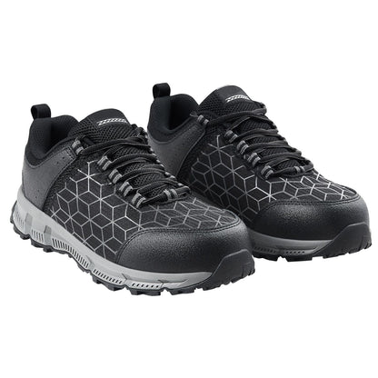 Steel Toe Shoes for Men, US Size 8.5 Wide, Men's Cushion Sport Safety Toe Athletic Work Shoe, Indestructible Safety Sneakers Lightweight,Breathable Industry Construction Work Shoes, Black