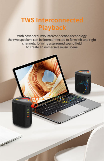 Cyboris S1 High Quality Portable Mini Waterproof Bluetooth Speaker, Wireless V5.4 Outdoor TWS Stereo Sporting Speakers 15W Loud Stereo Soundbox