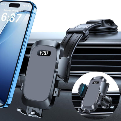 2026 Ultimate Car Phone Holder Mount Bendable & Adjustable Aluminum Arm Cell Phone Holder for Car Dashboard Windshield Phone Stand for iPhone 17 16 15 14 Pro Max Samsung Pickup Truck