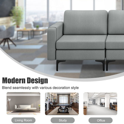 Convertible Sofa Couch with Magazine Pockets 3-Seat with 2 USB Port