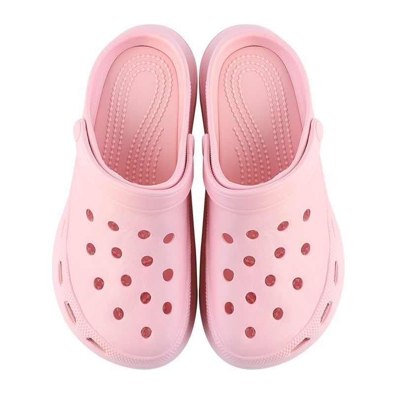 Beach summer thick soled hole shoes Baotou sandals Women's outdoor slope heel with accessories Garden shoes wholesale