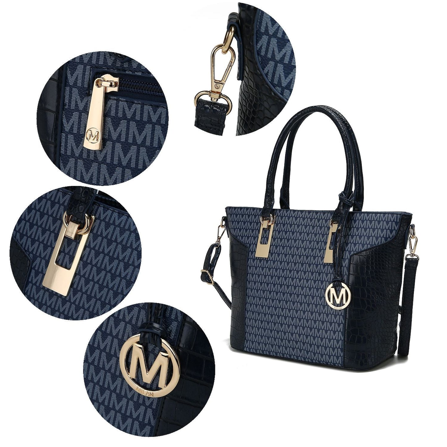 MKF Collection Shonda 3PC Tote with Cosmetic Pouch & Wristlet by Mia k