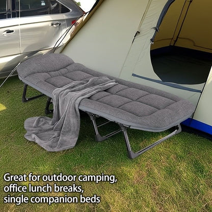 1-pack American style patio folding bed, outdoor patio furniture, comfortable ergonomic single recliner, patio chaise folding bed with mattress, garden, patio furniture, portable patio office camping