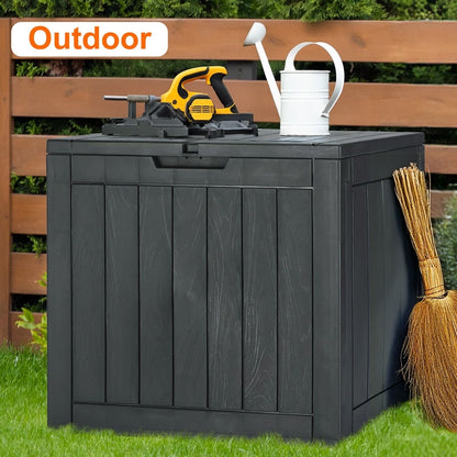 31 Gallon Resin Deck Box, Waterproof UV Resistant Outdoor Storage Box for Garden, Indoor