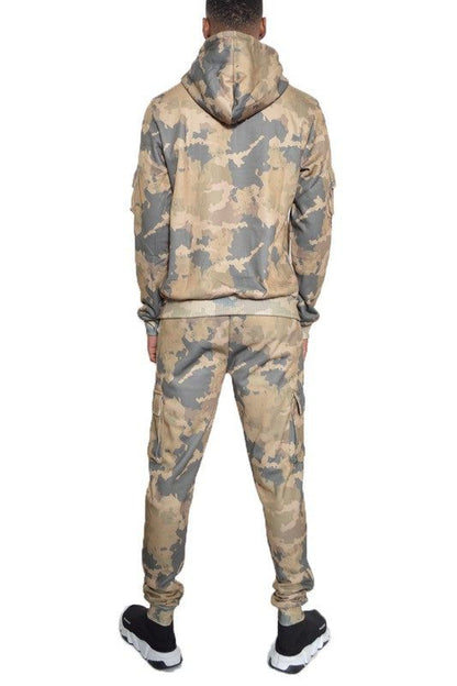 Premium Full Camo Cotton Hoodie Sweat Set - Perfect for Outdoor Adventures