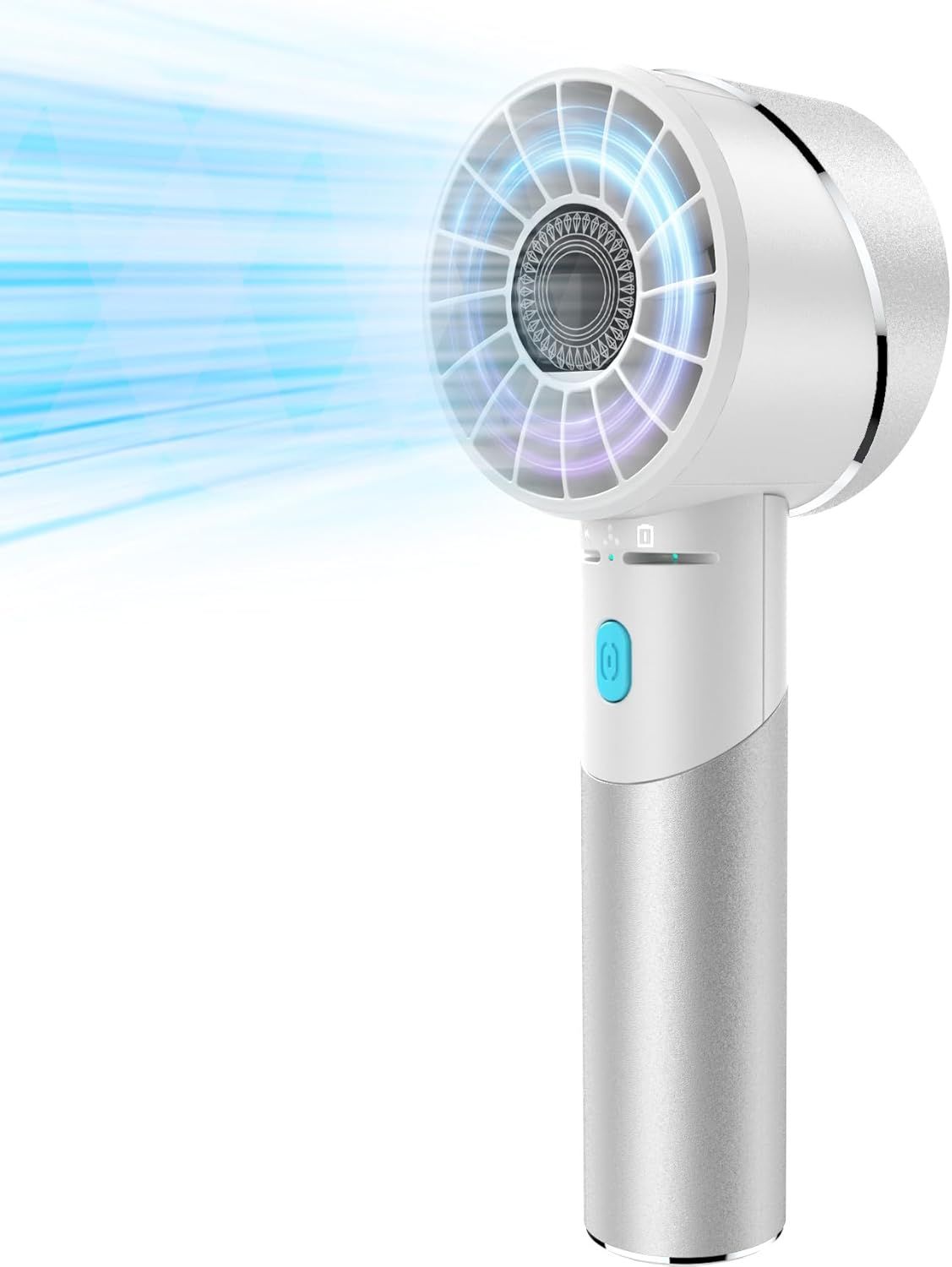 Handheld Fan, Mini Small Portable Turbo Fan, Rechargeable with 4 High Speeds Personal Fans, Max 16H Runtime, For Travel, Office, Outdoor -