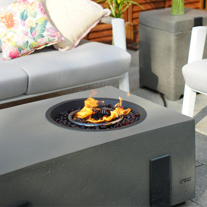 7-Piece Patio Aluminum Sofa Set with Rectangular Firepit Table & Side Table