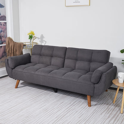 75" Flared Arm Convertible Sleeper Sofa-Dark Gray