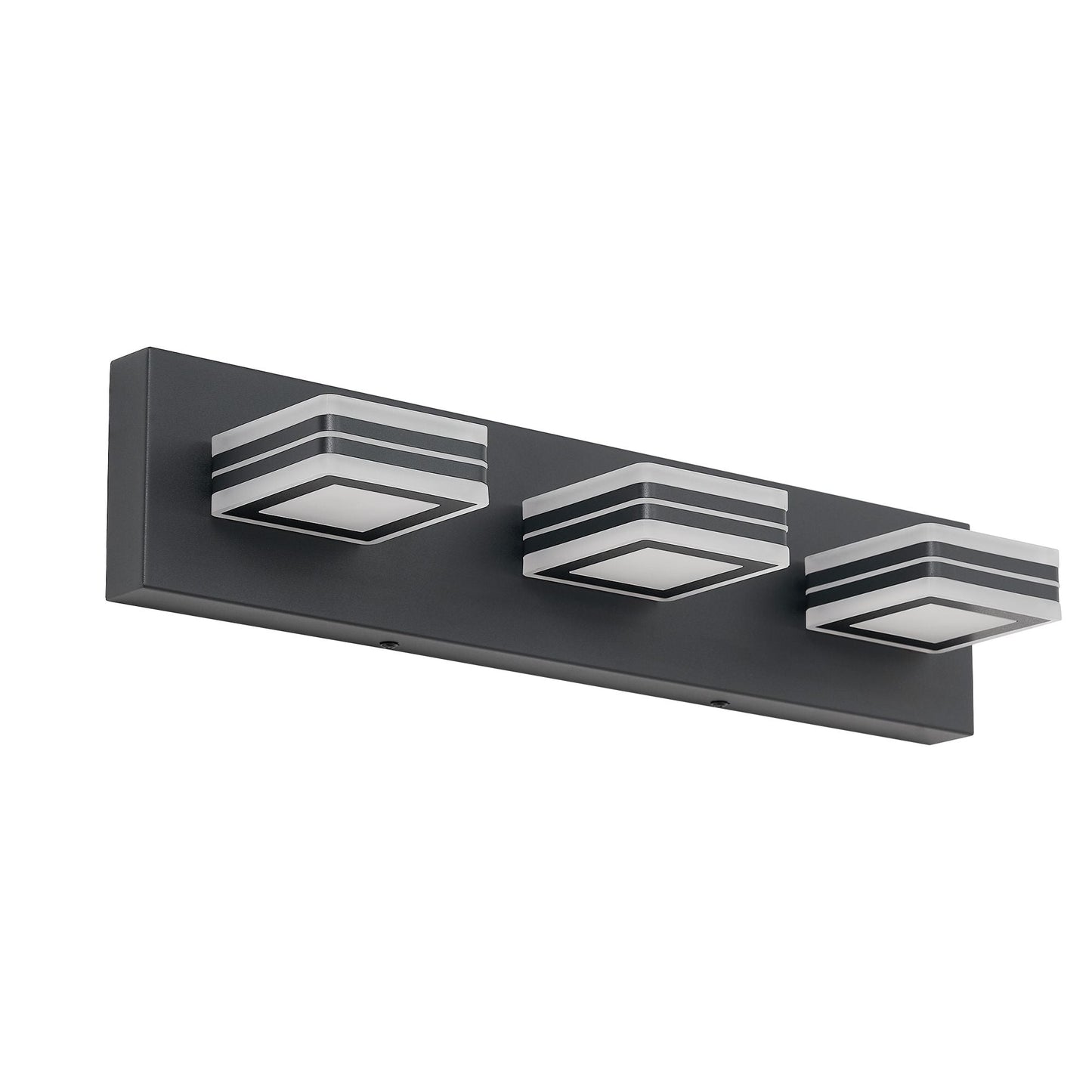 Matte Black Vanity Light Fixtures 3 Lights Up and Down LED Modern Bathroom Vanity Lights Over Mirror Acrylic Black Bath Wall Lighting