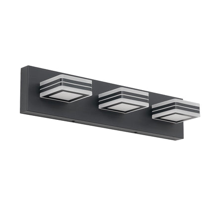 Matte Black Vanity Light Fixtures 3 Lights Up and Down LED Modern Bathroom Vanity Lights Over Mirror Acrylic Black Bath Wall Lighting