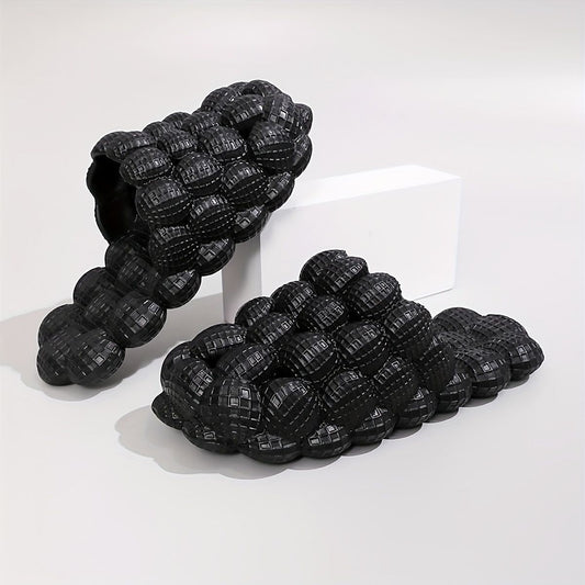 Women's Solid Ultra Cushioned Bubble Slides; Bubble Slippers