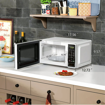 0.7 Cu ft Countertop Microwave Oven, 700 Watts, White