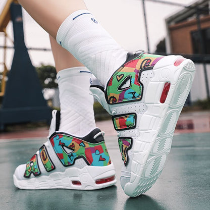 New men's and women's trend fashion personality basketball sneakers fashion match men's sneakers 5 colors