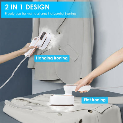 1000W Portable Handheld Steamer for Hang Flat Ironing Travel Garment Steamer with 180° Rotatable Handle 10S Fast Heating Clothing Wrinkles Remover for Home Office Travel