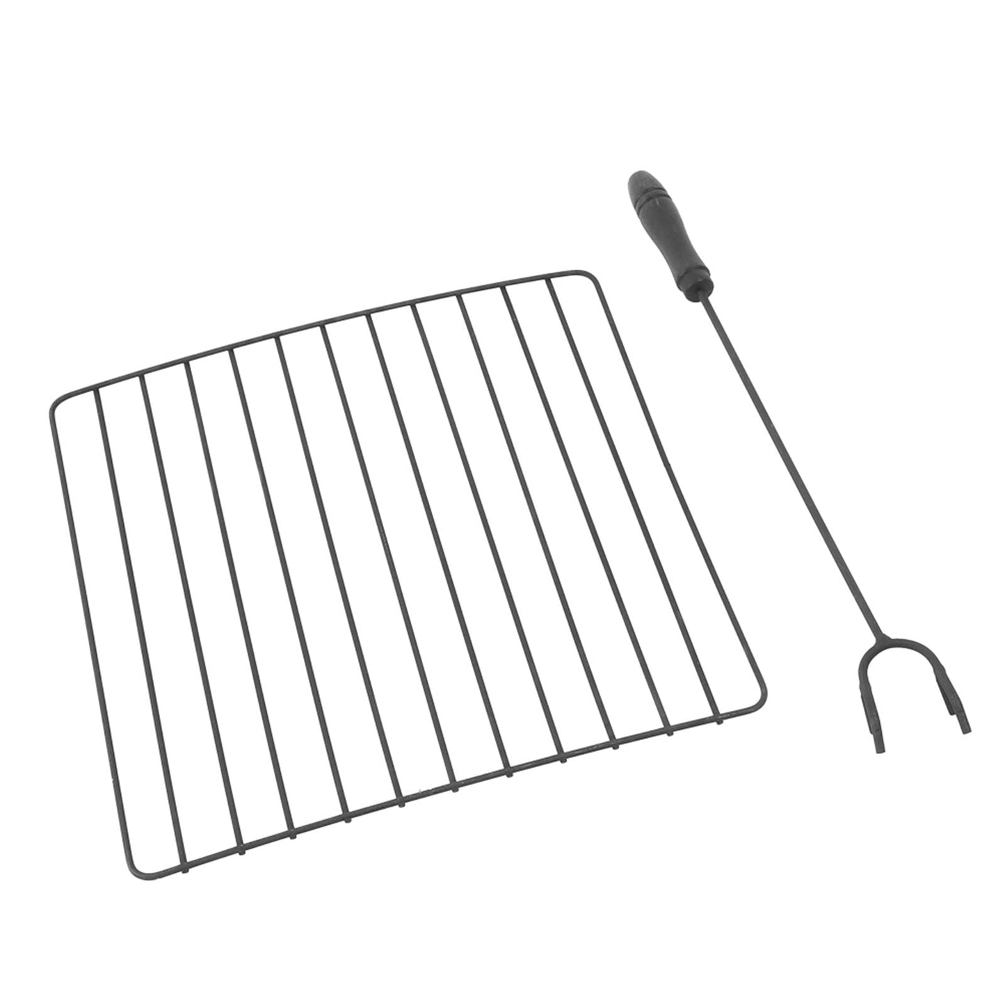 Portable Courtyard Metal Fire Pit with Accessories Black