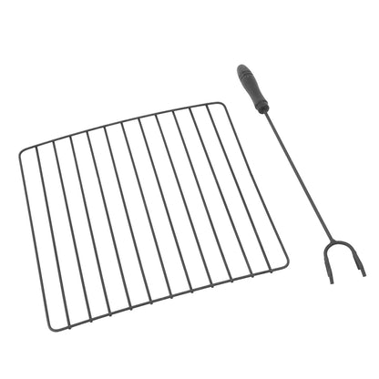 Portable Courtyard Metal Fire Pit with Accessories Black