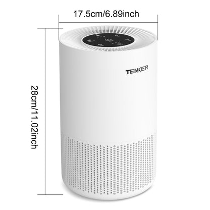 TENKER AP-6980 Air Purifier White US 1300ft² Large Rooms H13 Heap 3-Stage Filtration 3 Speeds 3 Timer w/Light Air Cleaner Machine