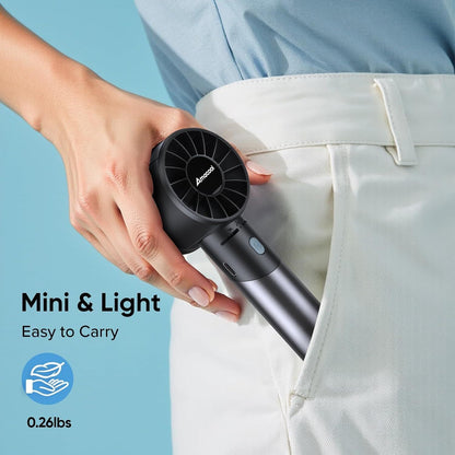 Portable Handheld Turbo Fan, Mothers Day Gifts for Mom Her Women Girl, Cool Metal Body, Rechargeable Battery Personal Fan, Mini Pocket Fans for Camping Outdoor Travel Cruise Makeup Essentials