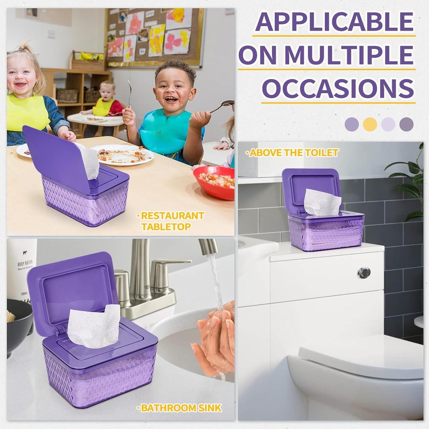 Wipes Dispenser, One-Handed Operation Wipe Holder for Baby & Adult, Seal-Designed Wipes Container for Bathroom Keep Diaper Wipes Fresh