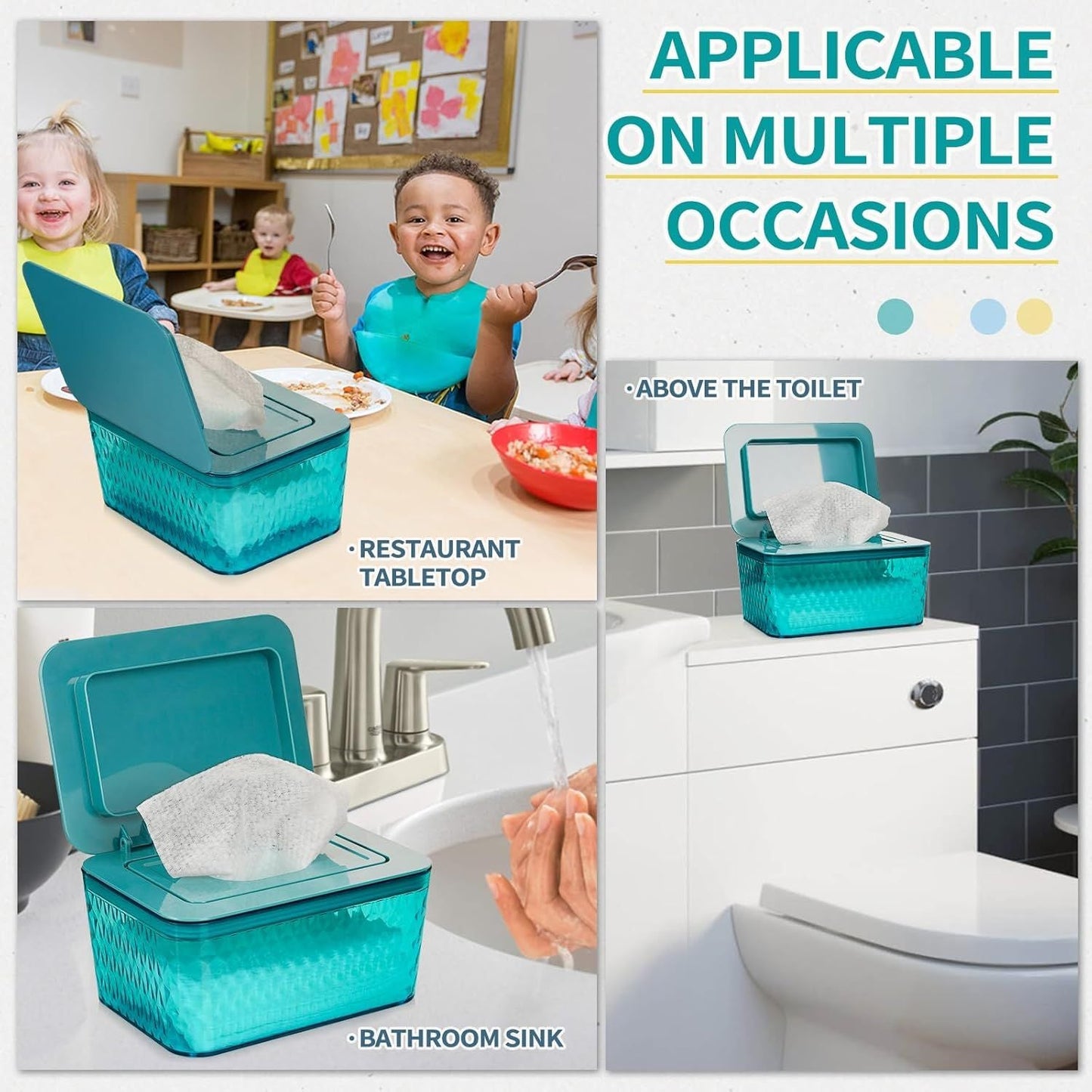 Wipes Dispenser, One-Handed Operation Wipe Holder for Baby & Adult, Seal-Designed Wipes Container for Bathroom Keep Diaper Wipes Fresh
