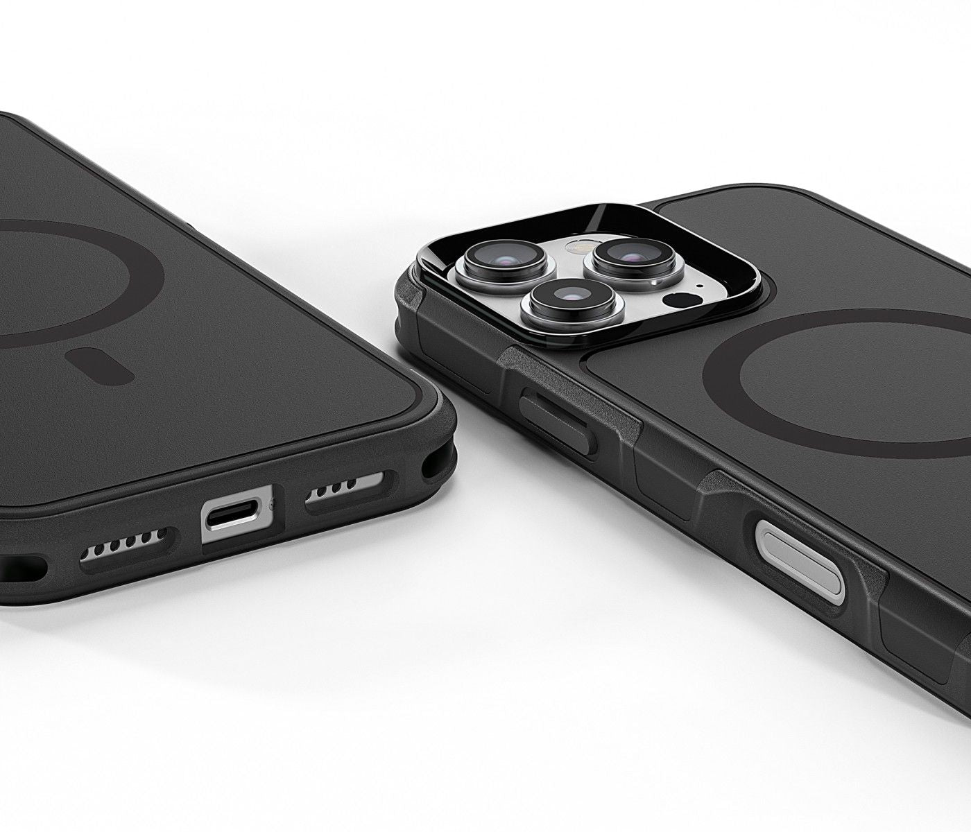 Dual Layer MagSafe Compatible Rugged Armor Protective Black Case made for iPhone 16 Pro
