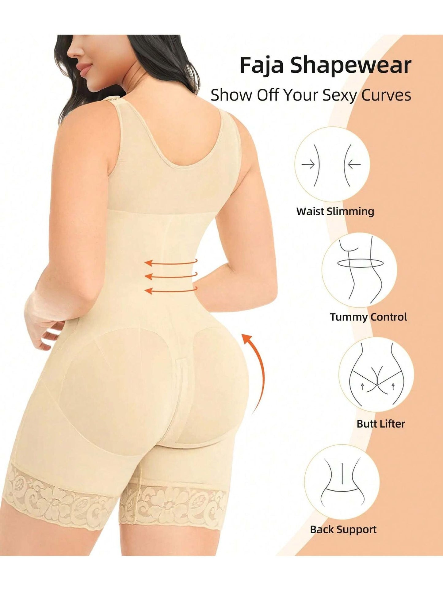 Fasjrixa Fajas Colombianas Shapewear for Women Tummy Control Post Surgery Full Body Shaper Butt Lifter with Zipper Crotch,corset tops for women,fajas colombianas moldeadoras